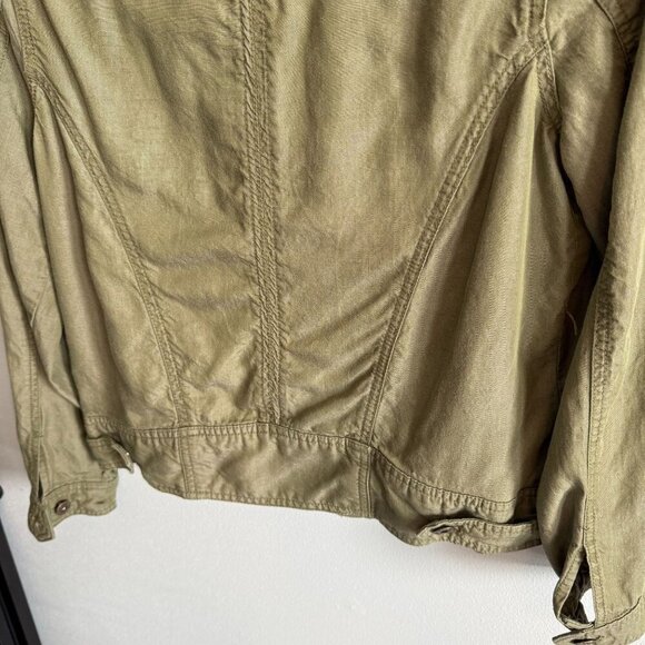 Tahari Womens Olive Green Button Up Lyocell Jacket Small Lightweight Casual - Picture 8 of 13